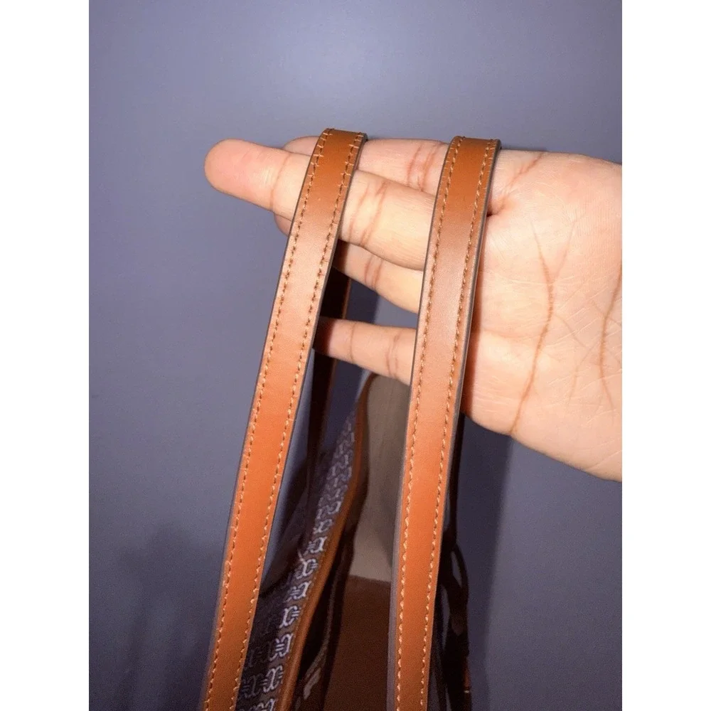 Tory Burch Brown Coated Canvas Gemini Link Tote Bag‎